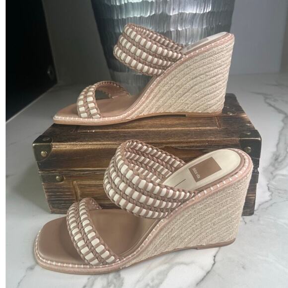 Dolce Vita Tan and Cream Wedge Sandals - Picture 7 of 9